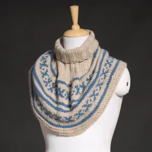 Beige - Kullu Karishma Handwoven Pure Merino Wool Neck Warmer