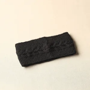 Black - Kumaun Hand Knitted Woolen Warm Headband 31